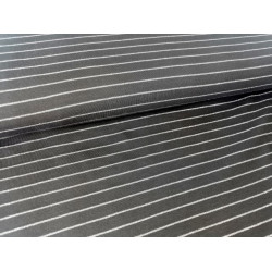 Jersey - Anthrazit Grau mit silber Lurex Ringel